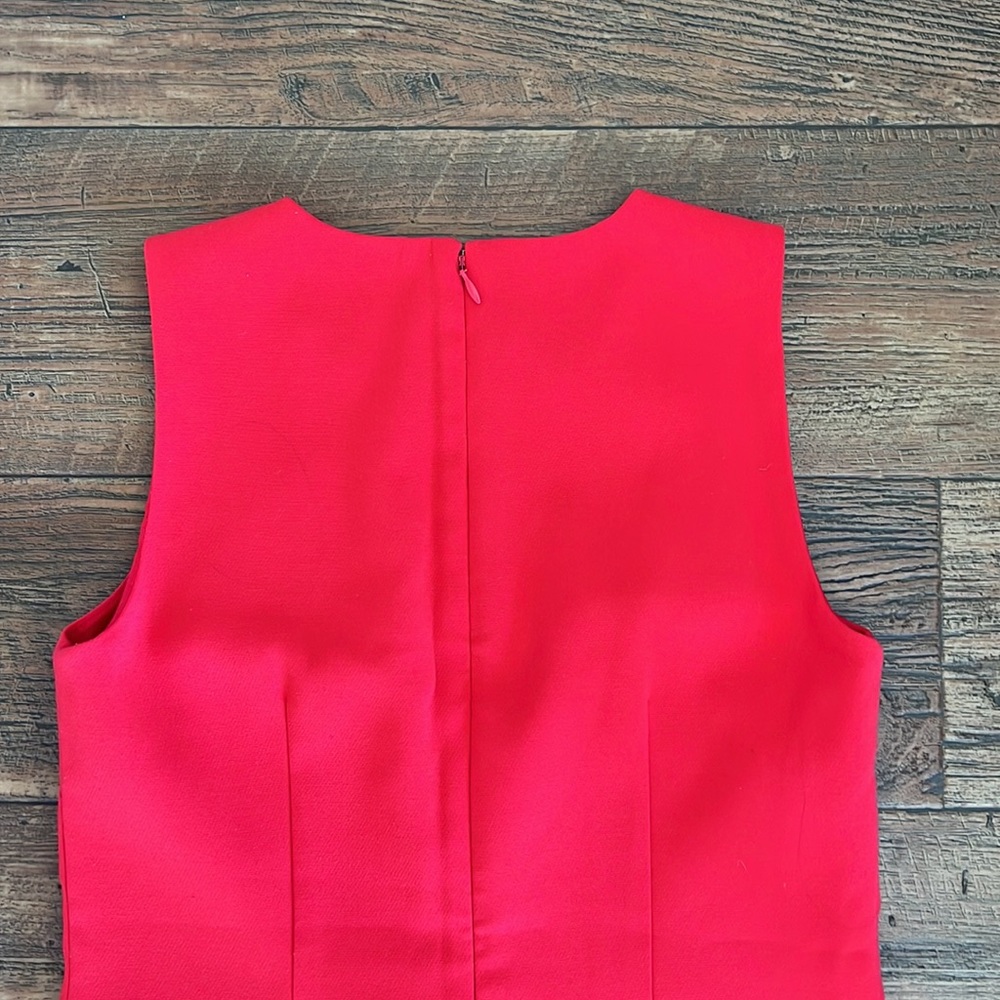 Red J. Crew Sleeveless Knee Length Dress, size 00 - Picture 8 of 9